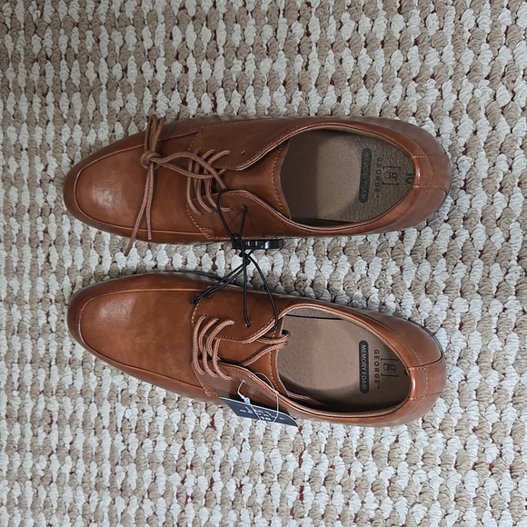 George Memory Foam Tommy Dress Oxford Size 10 Brown Shoes - Picture 2 of 3